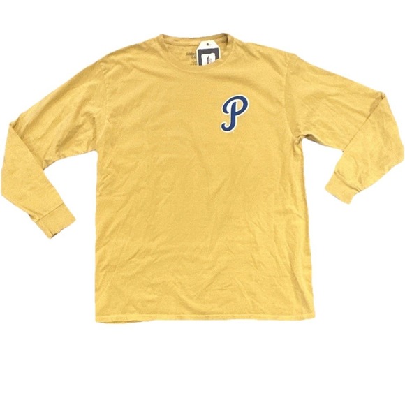 Reserve Collection By Blue 84 Tops - Pitt Panthers Reserve Collection By Blue 84 L/S Graphic Tee, Mustard, Large, New
